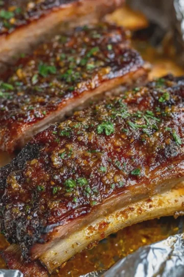 Honey Mustard Foil-Baked Beef Ribs