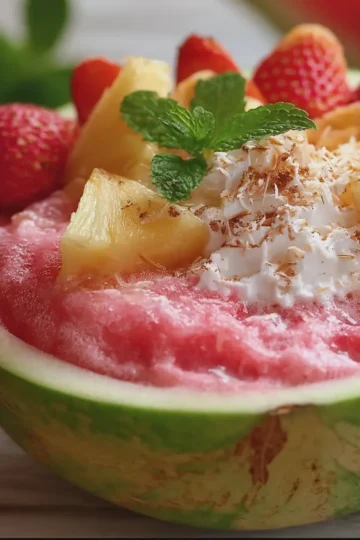 Watermelon Piña Colada Bowl