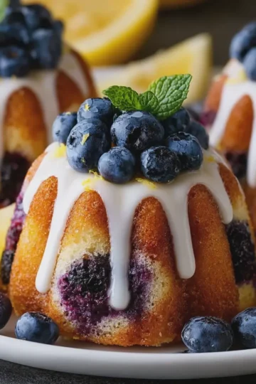 Mini Blueberry Lemon Bundt Cakes