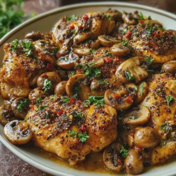 Garlic Pepper Chicken with Mushrooms