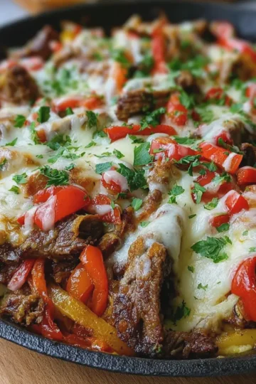 Queso Steak Fajita Skillet