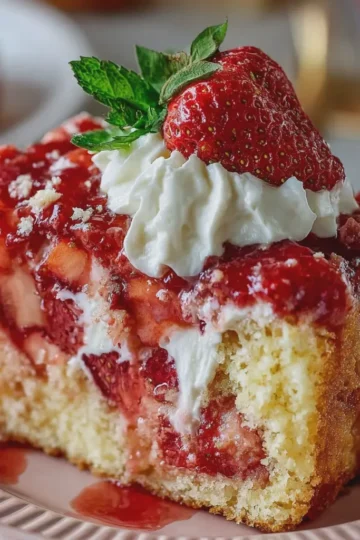 Easy Strawberry Earthquake Cake