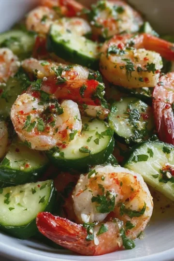 Keto Shrimp & Cucumber Salad