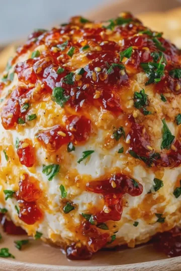 Sweet & Spicy Pepper Jelly Ranch Cheese Ball