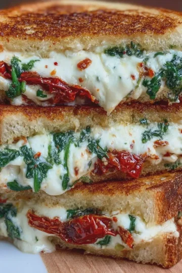 Sun-Dried Tomato, Spinach & Ricotta Grilled Cheese