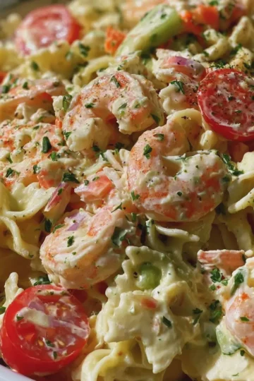 Creamy Shrimp & Crab Pasta Salad