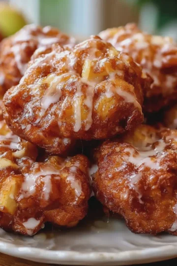 Homemade Glazed Apple Fritters