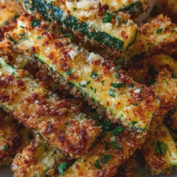 Crispy Parmesan Garlic Zucchini Fries