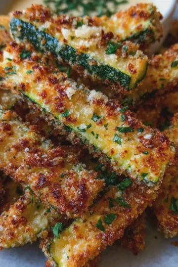 Crispy Parmesan Garlic Zucchini Fries