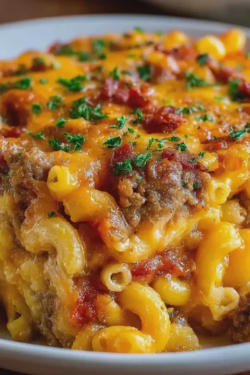 Mac and Cheese Meatloaf Casserole
