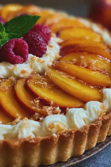 Golden Peach & Mascarpone Tart