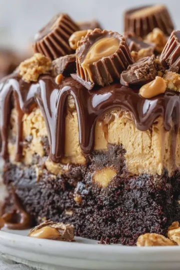 Chocolate Peanut Butter Cup Earthquake Cake