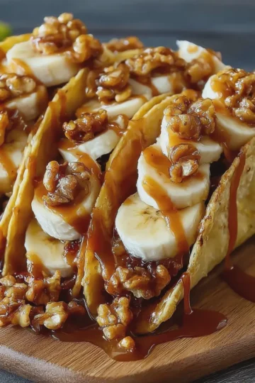Caramel Banana Nut Tacos