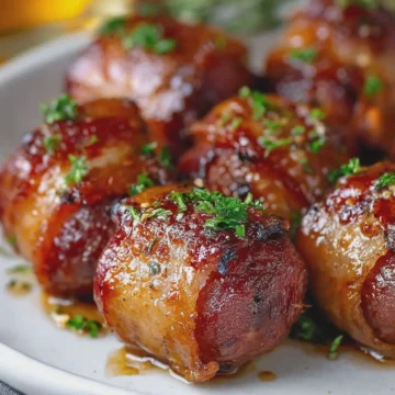 Crispy Bacon Wrapped Kielbasa Bites