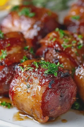 Crispy Bacon Wrapped Kielbasa Bites
