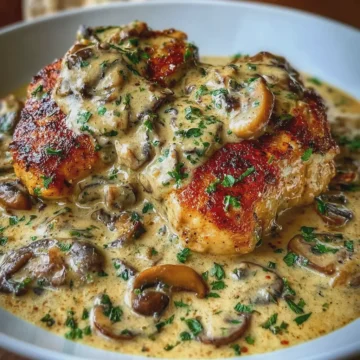 Texas Roadhouse–Inspired Smothered Chicken with Mushroom Cream Sauce