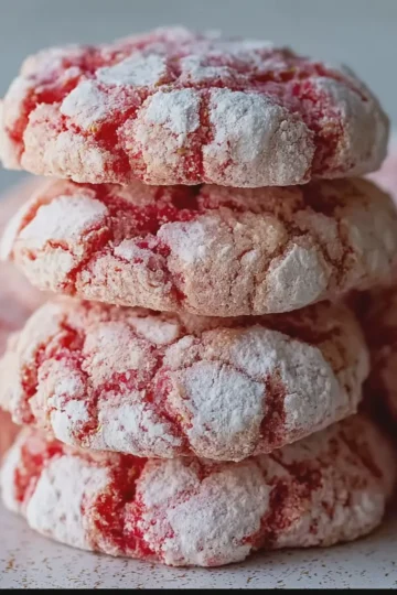 4-Ingredient Strawberry Crinkle Cookies