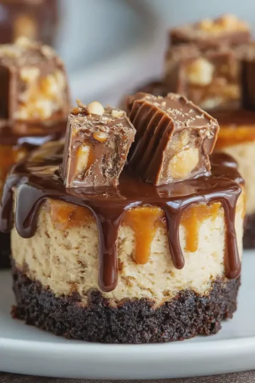 Keto Snickers Cheesecakes
