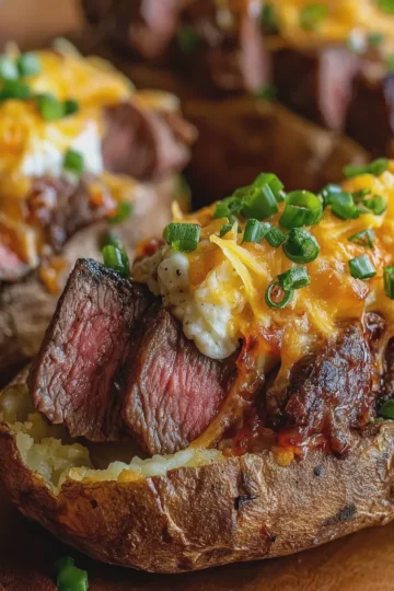 Steak Loaded Baked Potatoes
