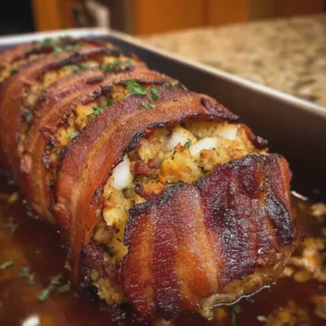 Turkey Bacon-Wrapped Stuffing Roll
