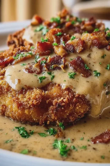 Country-Fried Pork Chops with Bacon Gravy