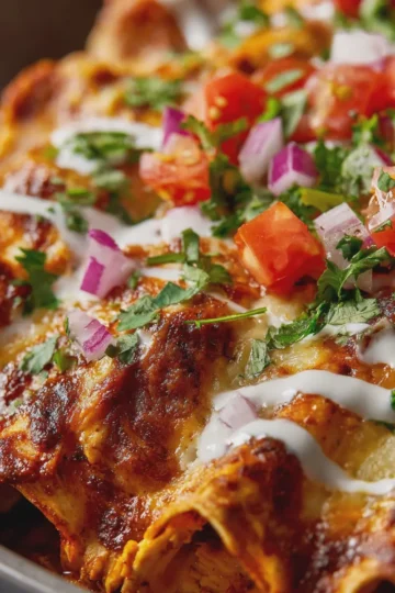 Cheesy Queso Chicken Enchiladas