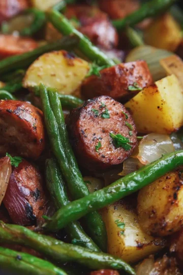 Slow Cooker Sausage Green Beans and Potatoes