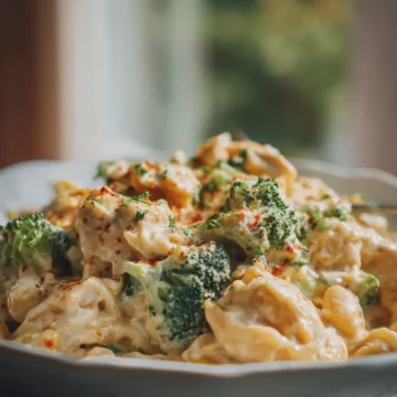 Crockpot Chicken and Broccoli Mac and Cheese