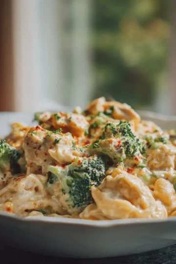 Crockpot Chicken and Broccoli Mac and Cheese