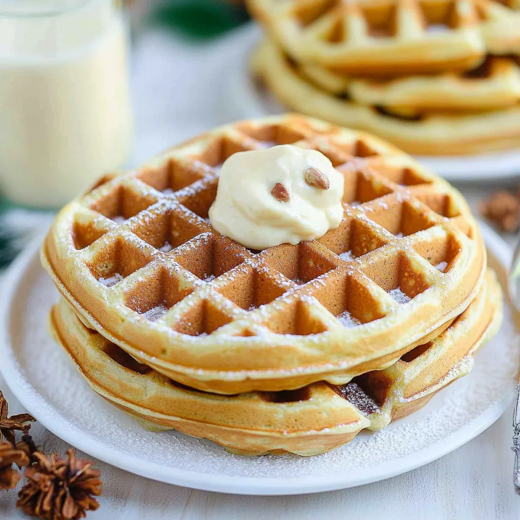 Easy Eggnog Waffles