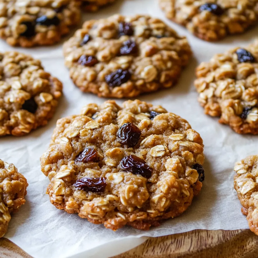 Homemade oatmeal raisin cookies