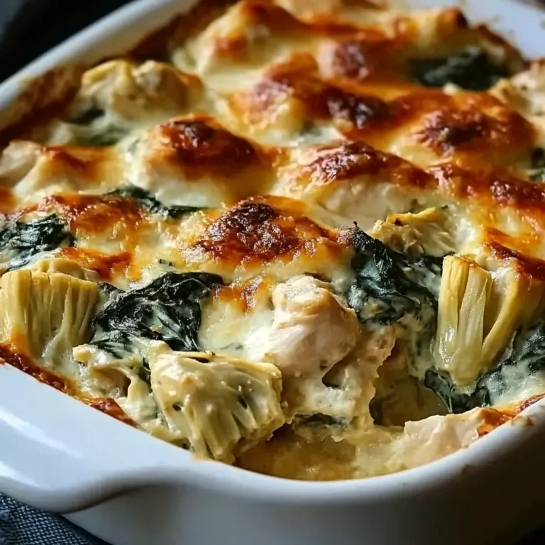 High-Protein Spinach & Artichoke Chicken Casserole