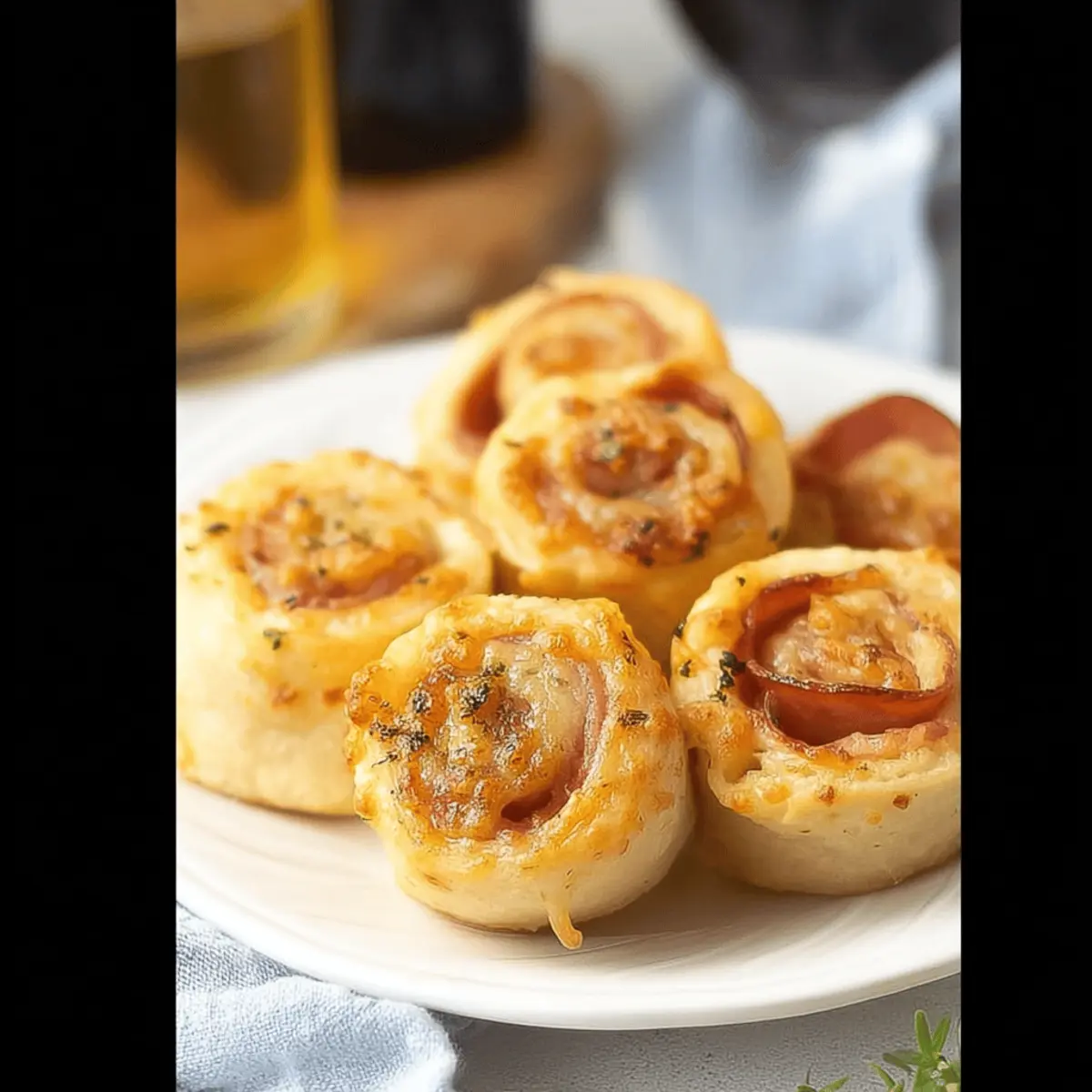 Bite-Sized Ham & Cheese Pizza Rolls