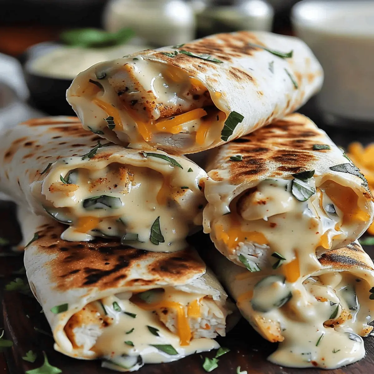 Cheesy Chicken Garlic Wraps