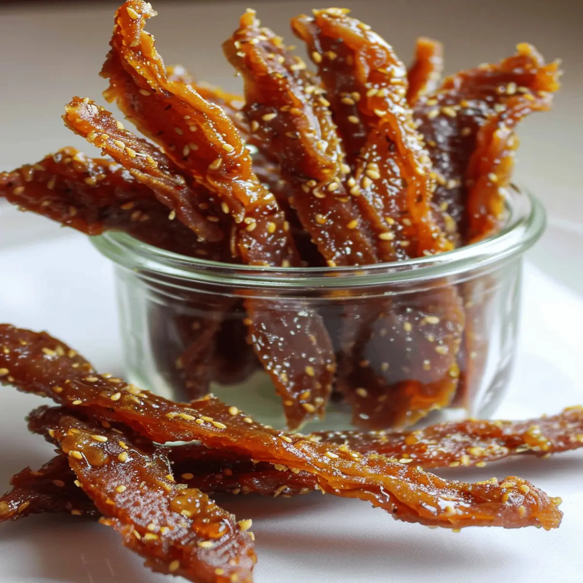 Honey Garlic Chicken Jerky (Air Fryer Method)