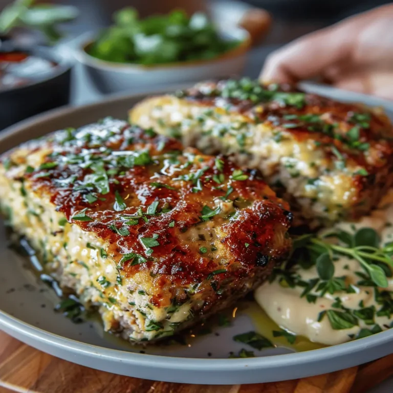 Melt-in-Your-Mouth Garlic Parmesan Chicken Meatloaf