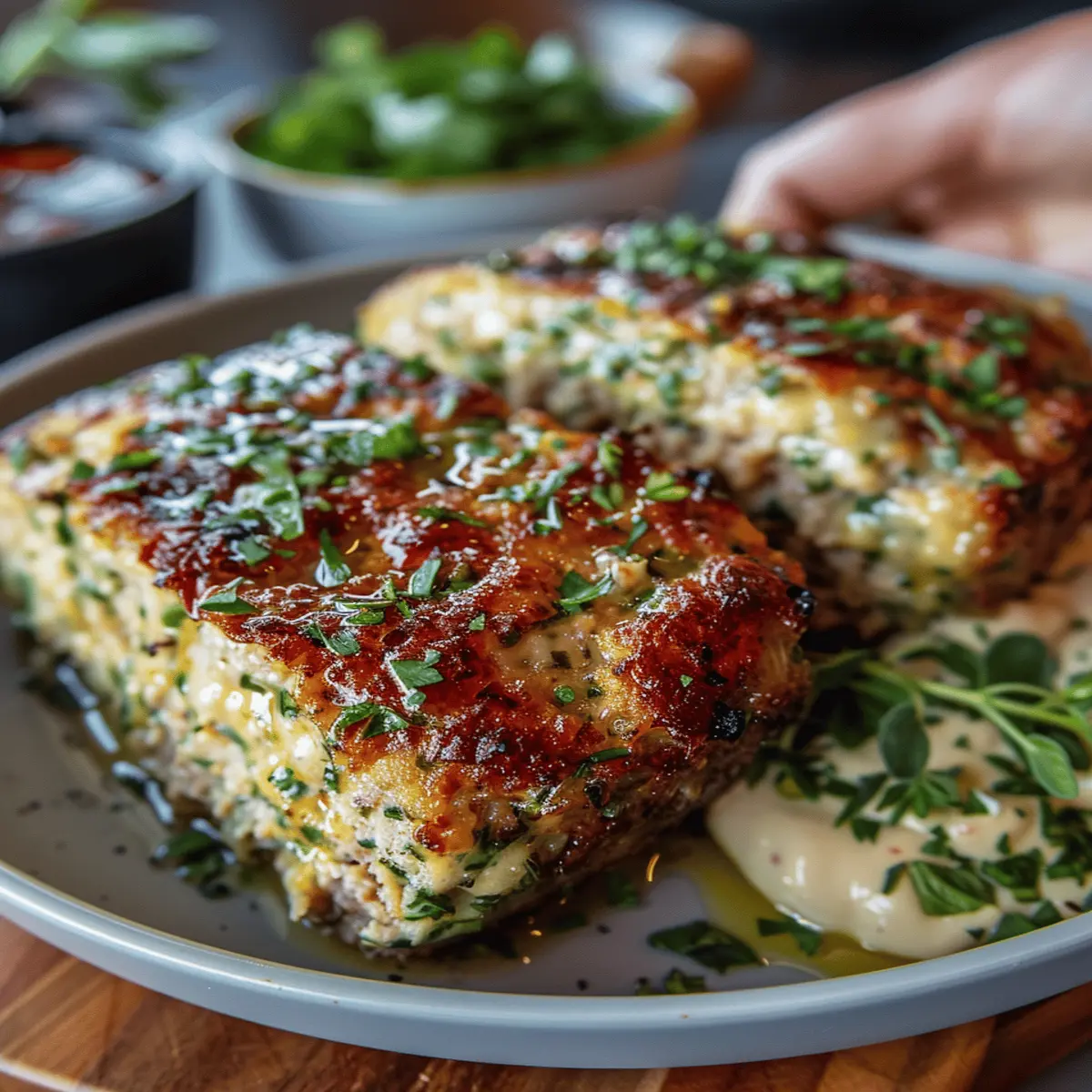 Melt-in-Your-Mouth Garlic Parmesan Chicken Meatloaf