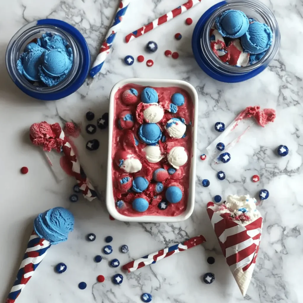 Red White & Blue Ice Cream