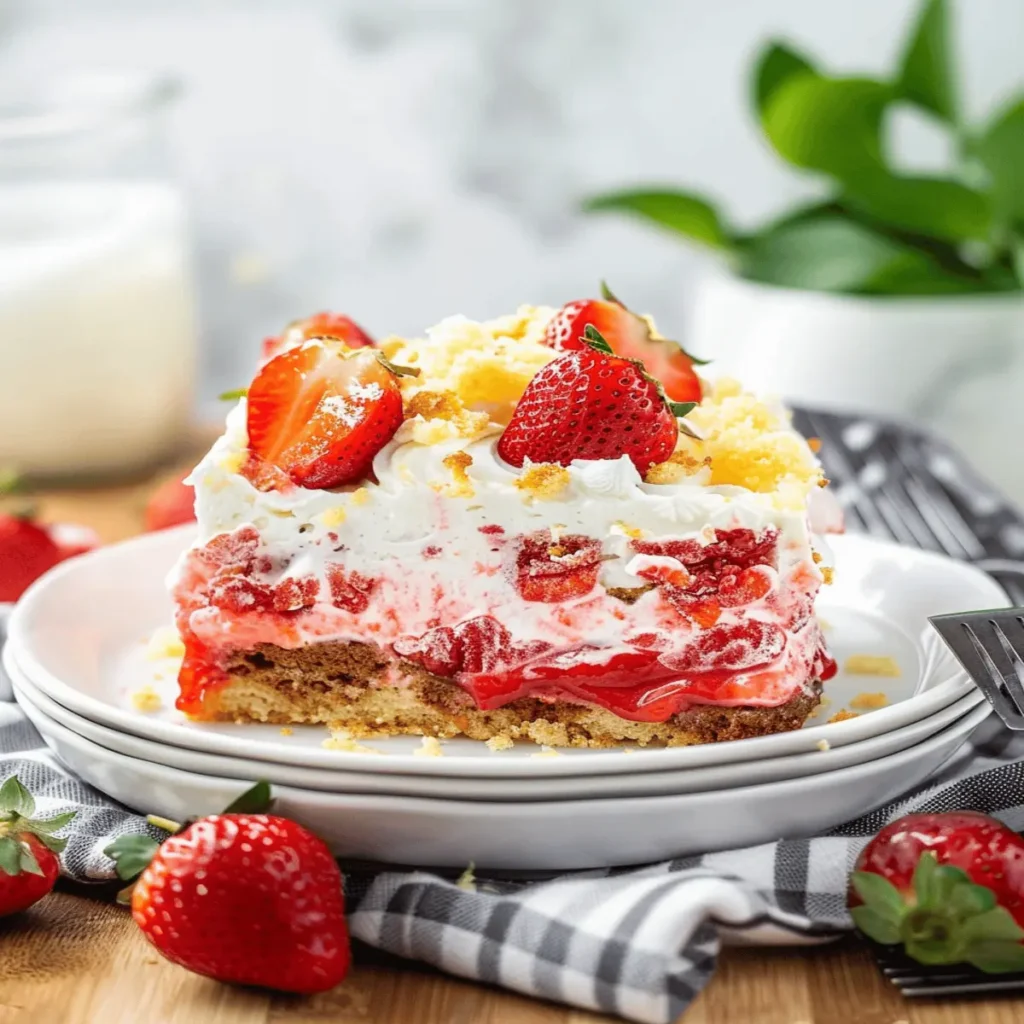 Strawberry Earthquake Cake