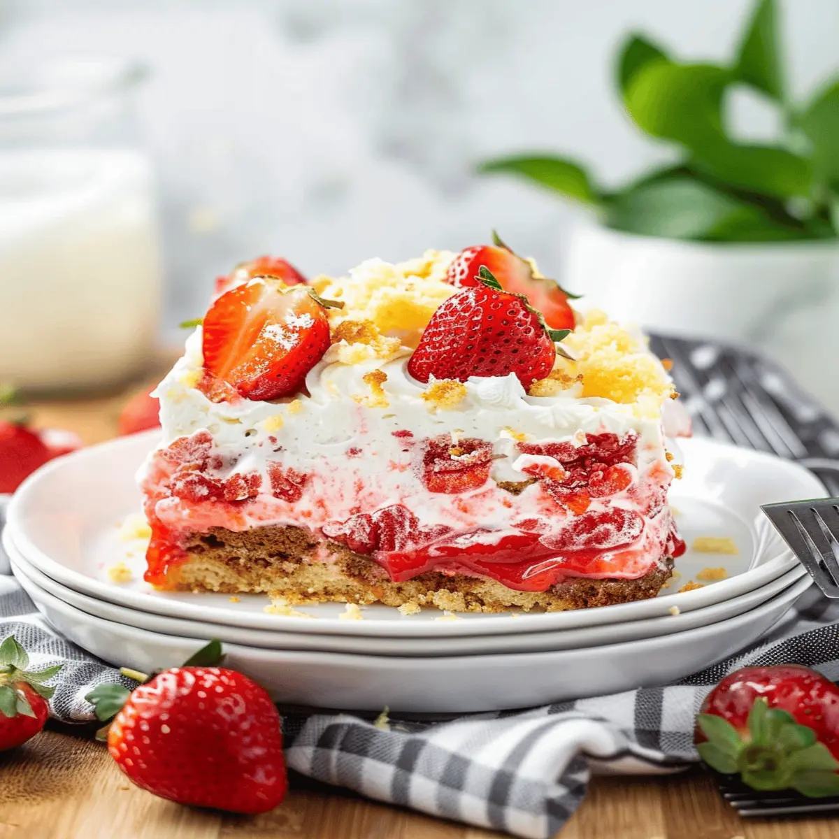 Strawberry Earthquake Cake