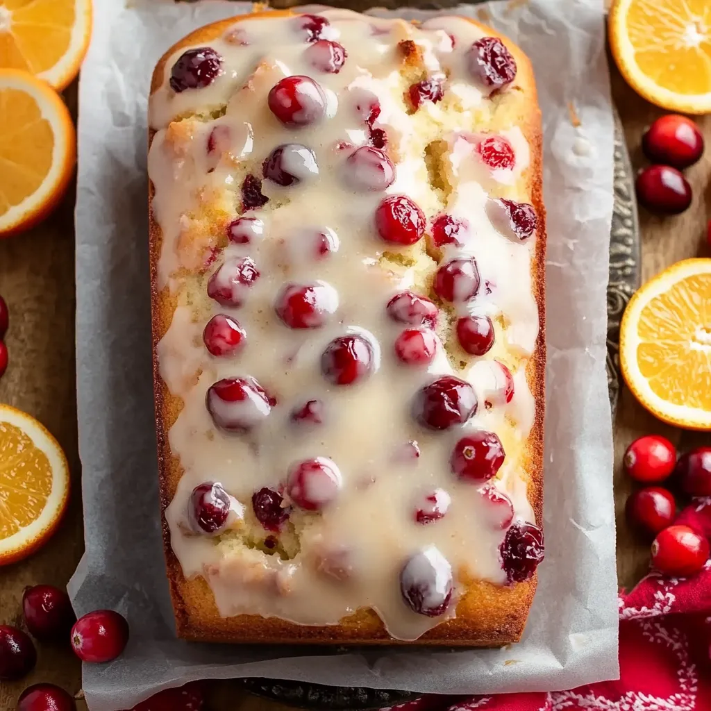 Lemon Rhubarb Loaf with Glaze