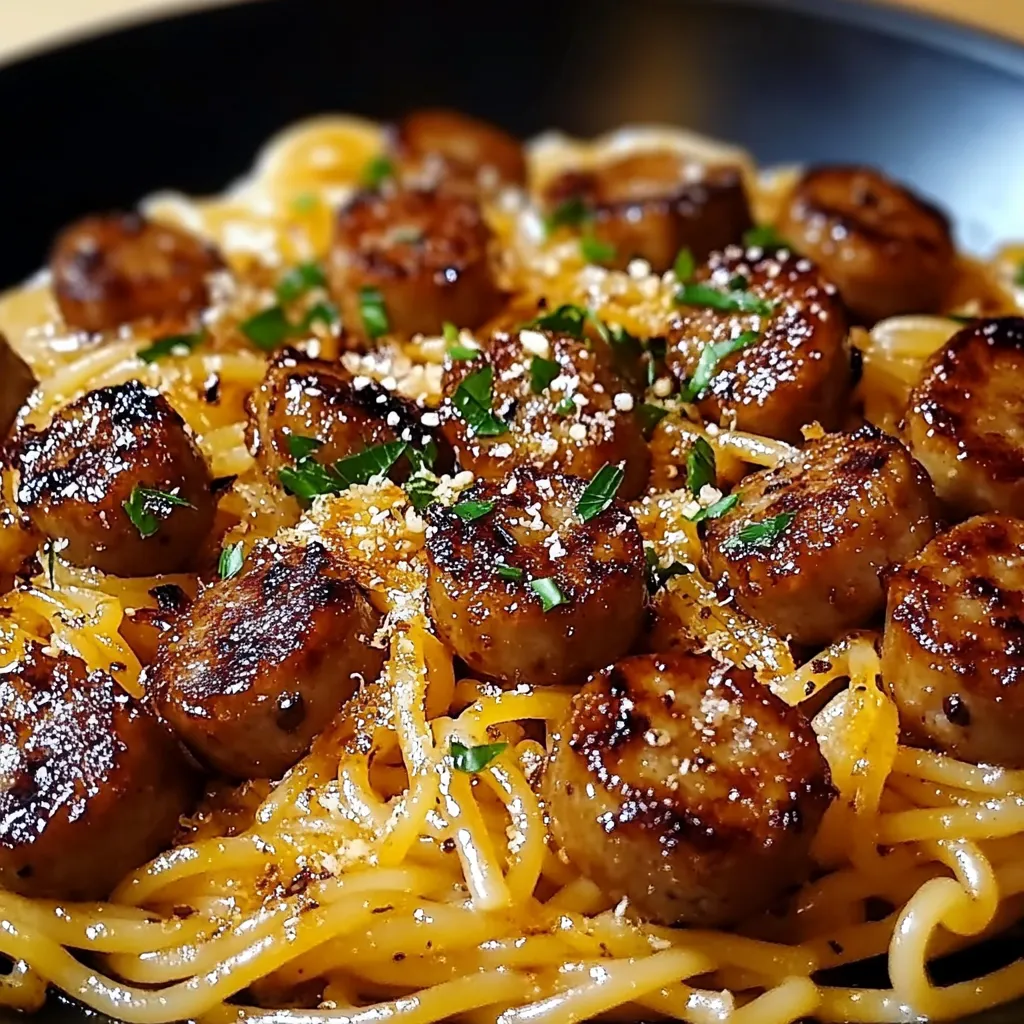 Sticky sausage pasta