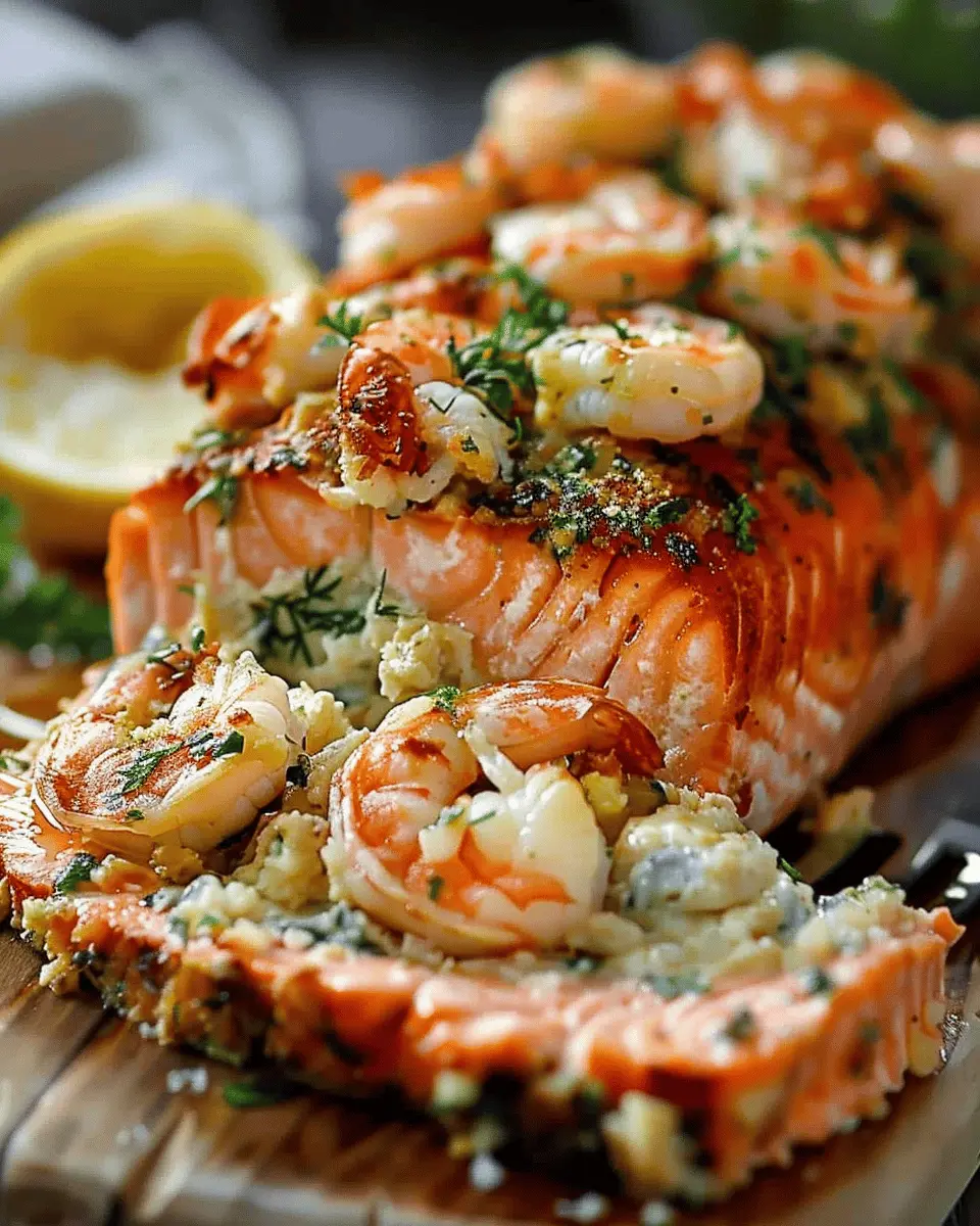 Crab Shrimp Stuffed Salmon