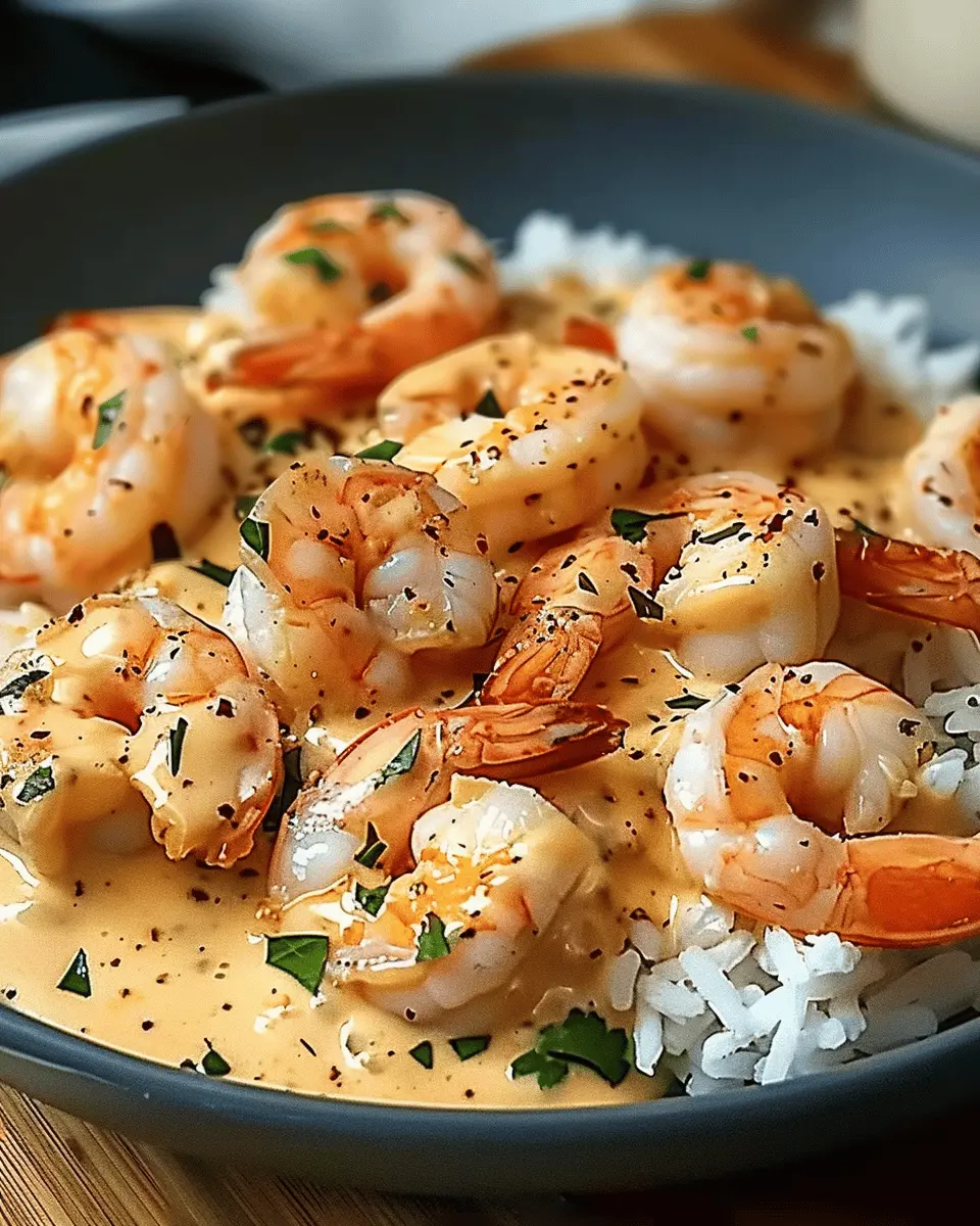 CREAMY GARLIC BUTTER SHRIMP WITH RICE