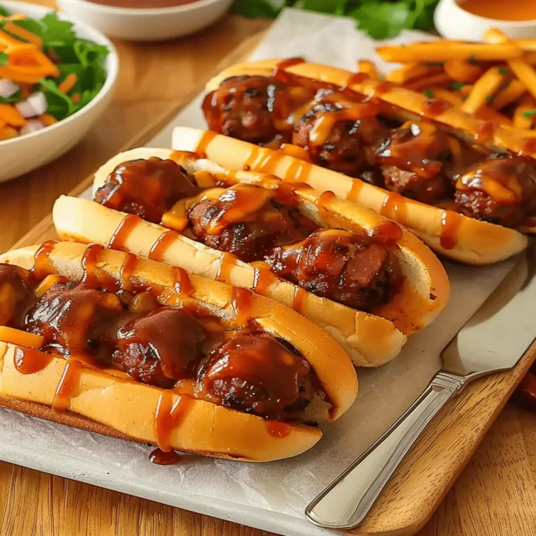 BOURBON BBQ BACON CHEESEBURGER MEATBALL SUBS