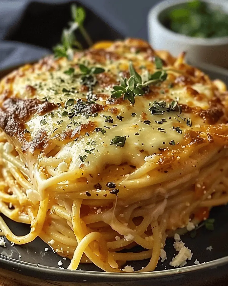 Baked Cream Cheese Spaghetti Casserole