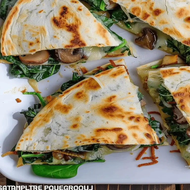 Baked Spinach Mushroom Quesadillas
