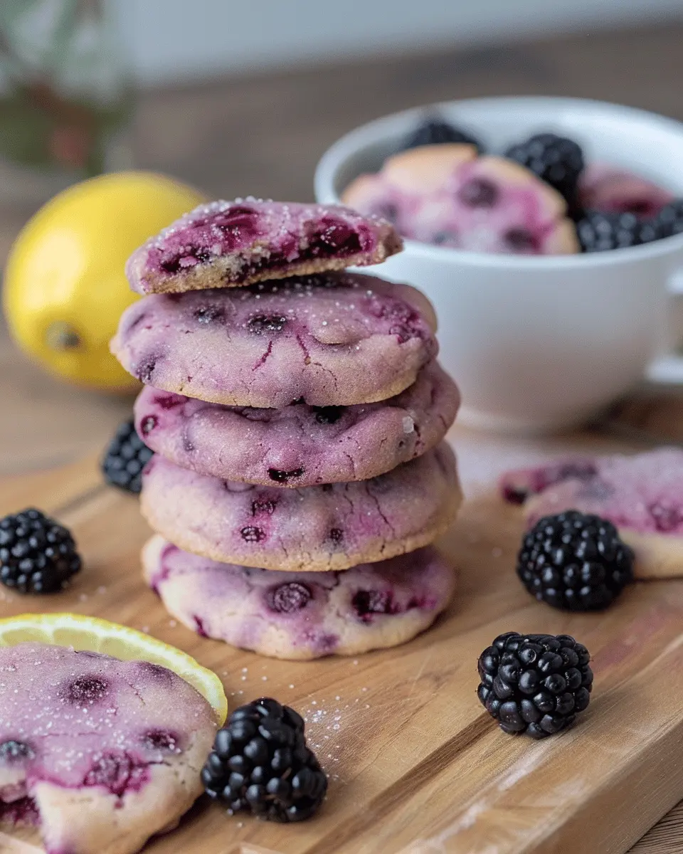 Black Raspberry and Lemon Shortbread Cookies