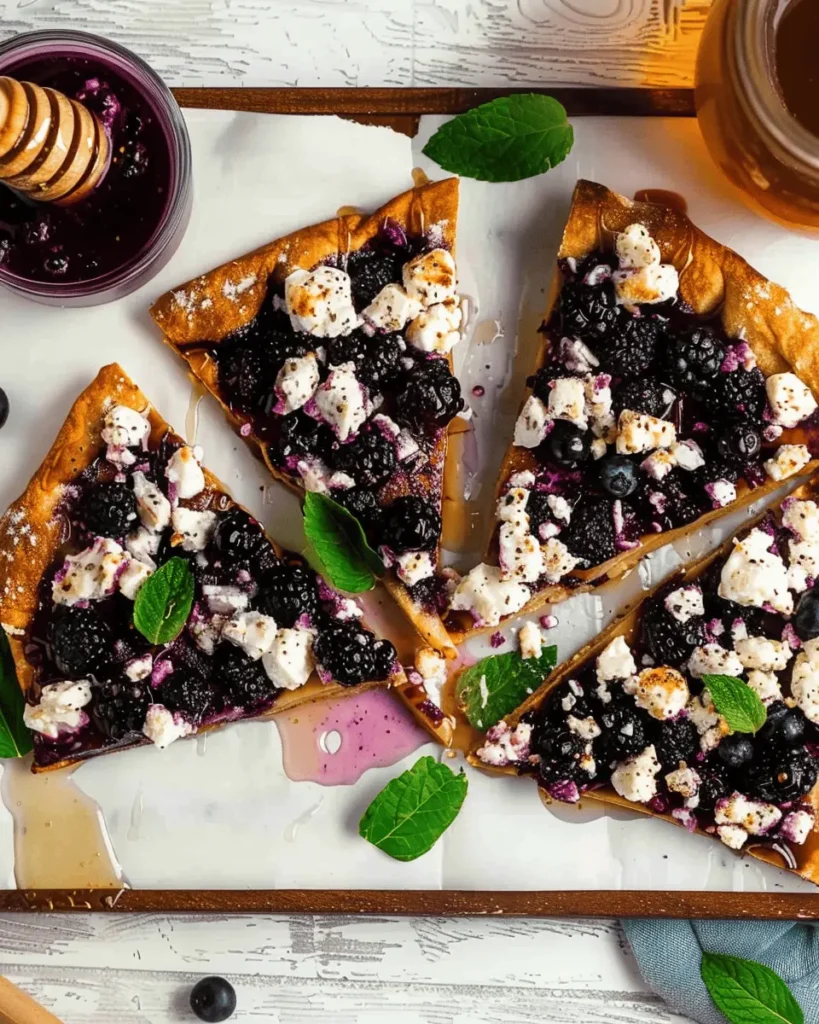 Blueberry Feta Flatbread with Hot Honey