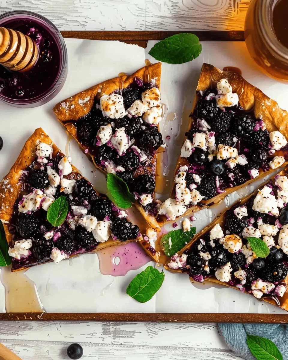 Blueberry Feta Flatbread with Hot Honey